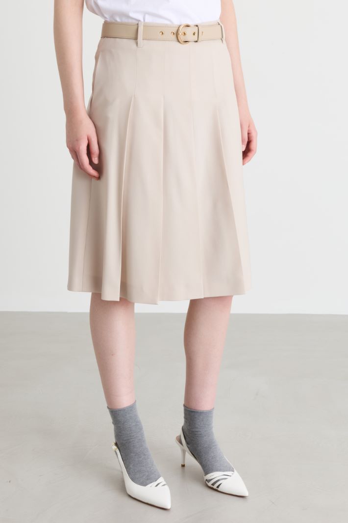 Gonna midi a pieghe - BEIGE - Intrend - 2