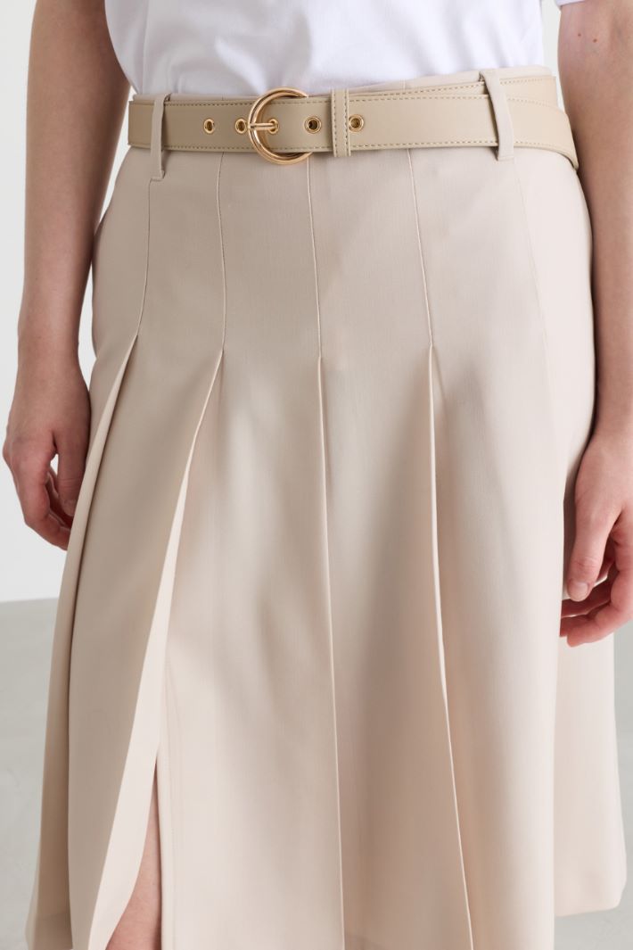 Gonna midi a pieghe - BEIGE - Intrend - 3