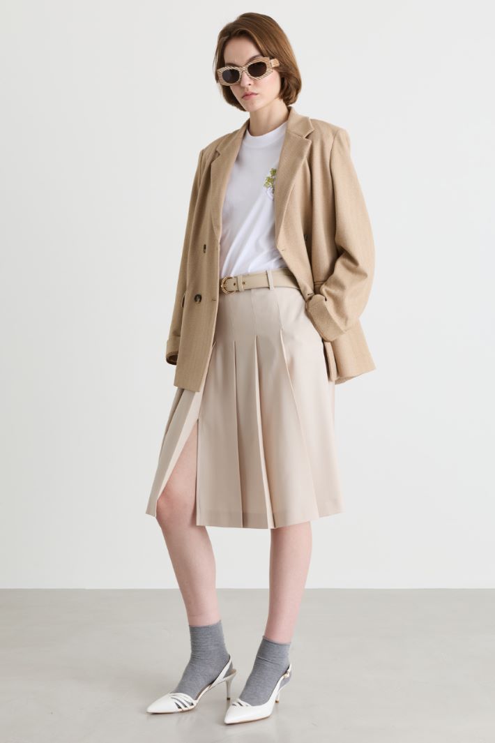 Gonna midi a pieghe - BEIGE - Intrend