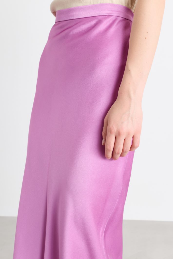 Long matte satin skirt - PINK - Intrend - 3