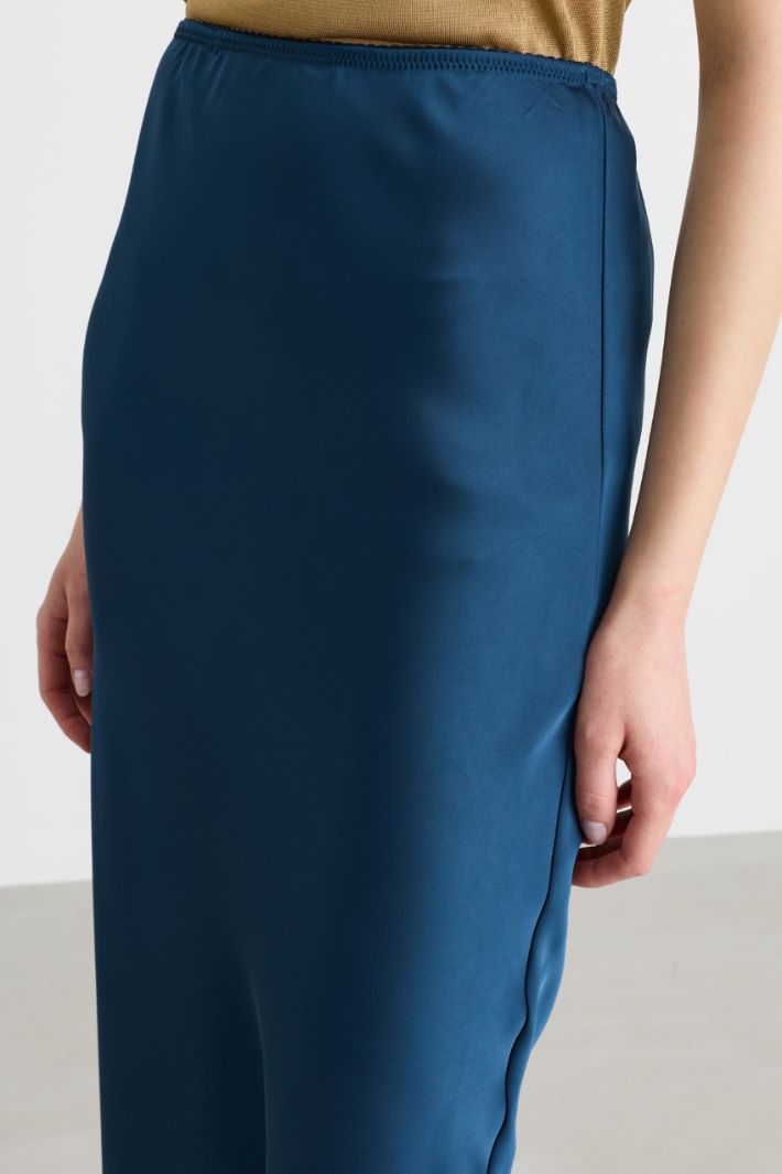 Jupe midi en satin fluide - BLEU - Intrend - 3