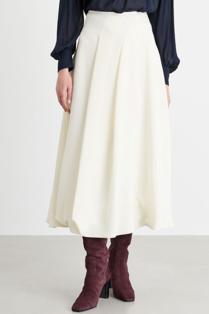 Balloon skirt in fluid canvas - WHITE - Intrend - 2