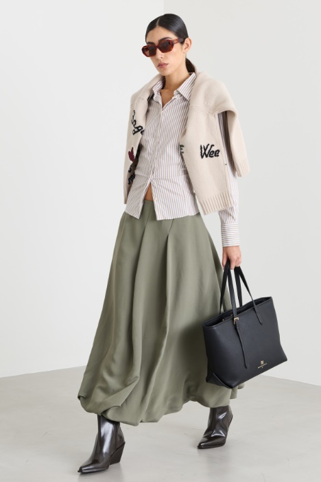 Balloon skirt in fluid canvas - Intrend