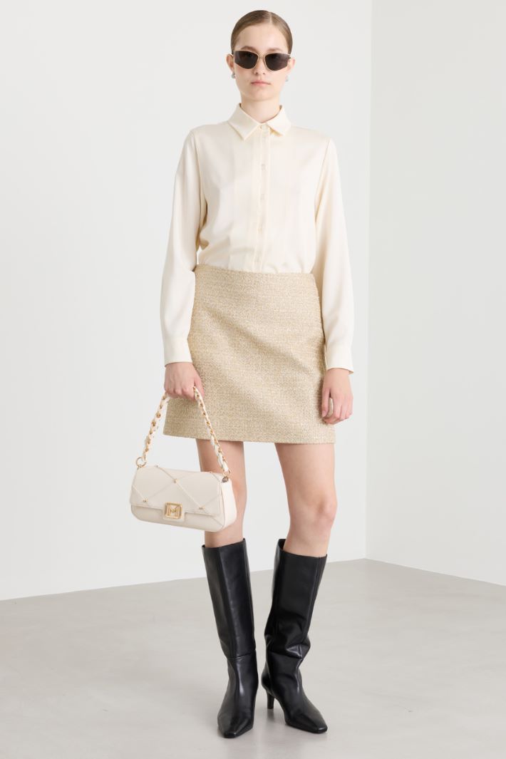 Minigonna in tweed - ORO - Intrend