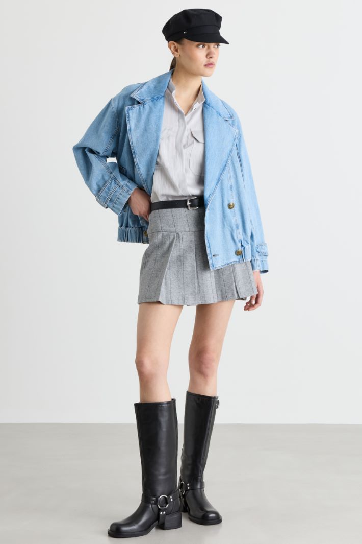 Flannel miniskirt - GREY - Intrend