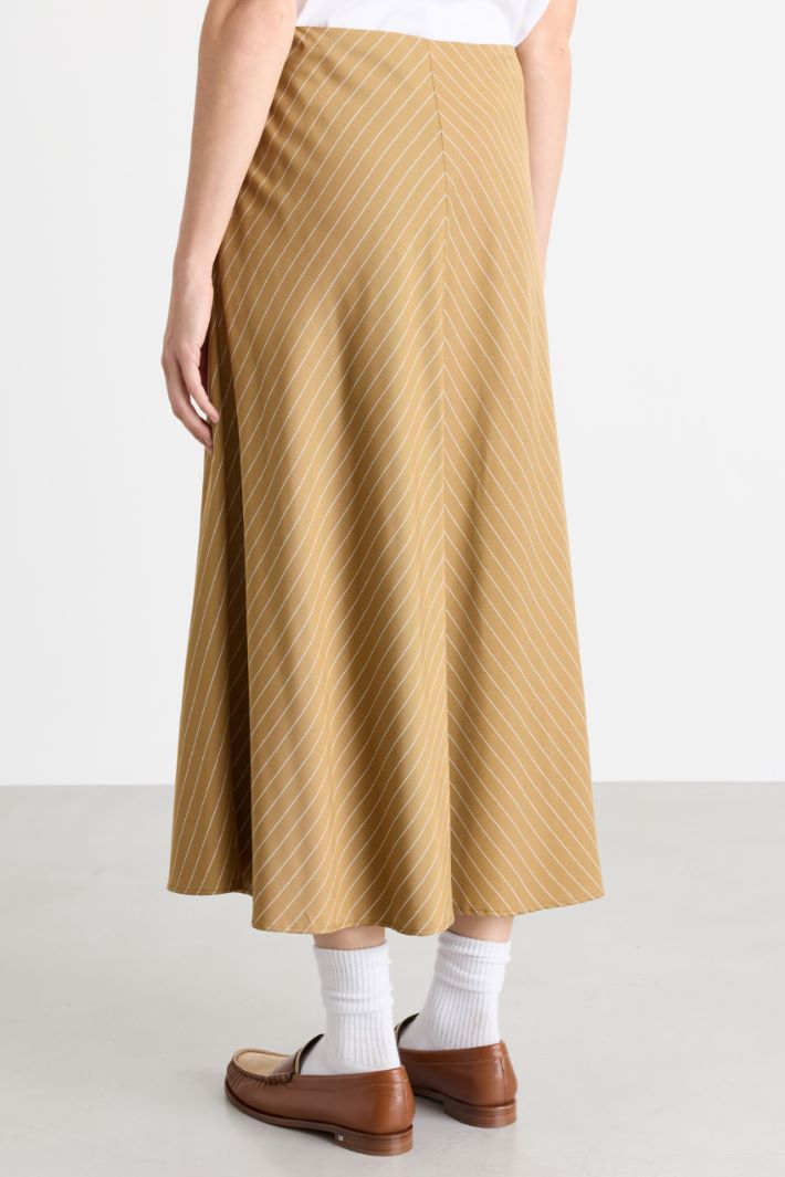 Nadelstreifenrock aus fließendem Twill - KAMEL - Intrend - 4