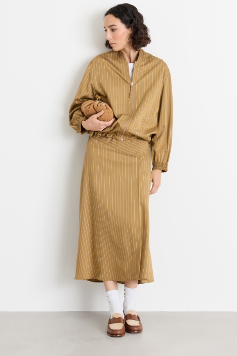 Pinstripe skirt in fluid twill - Intrend