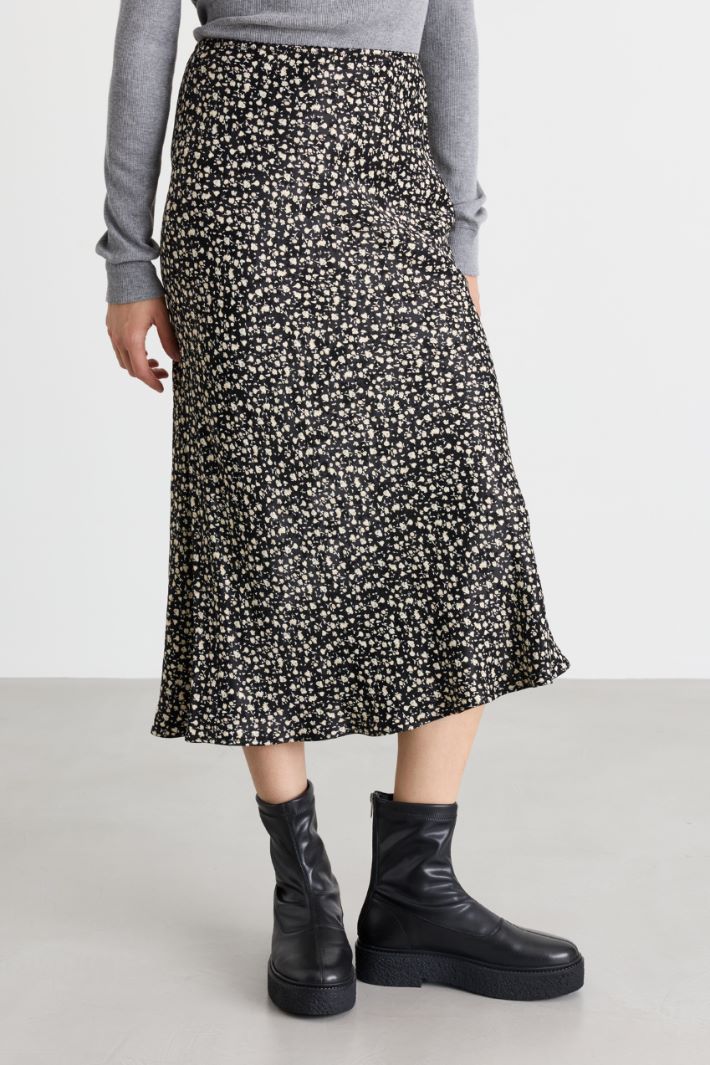 Micro floral jacquard skirt - BLACK - Intrend - 2