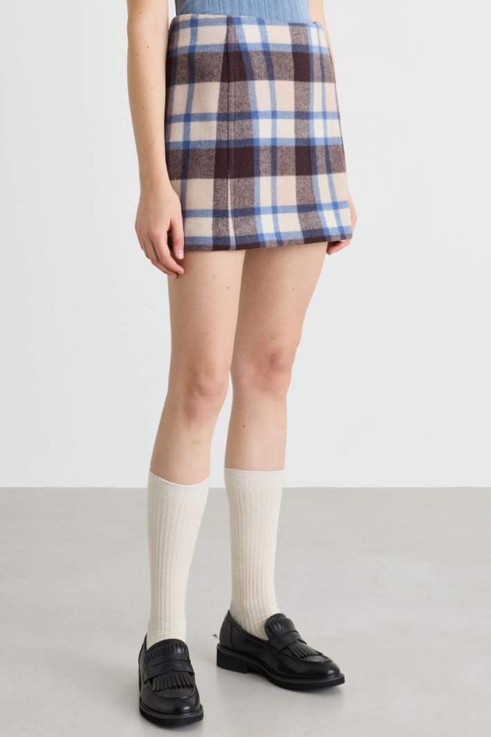 Double-faced miniskirt - BROWN - Intrend - 2