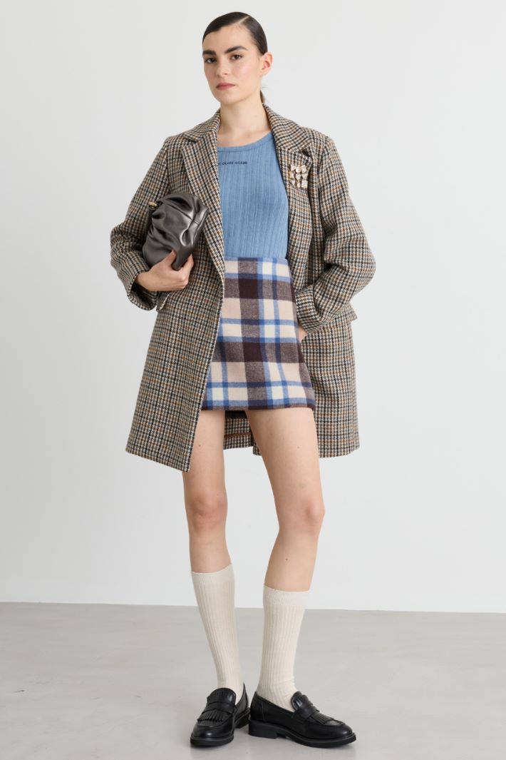 Double-faced miniskirt - BROWN - Intrend
