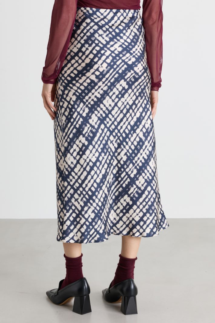 Twill midi skirt - BLUE - Intrend - 4