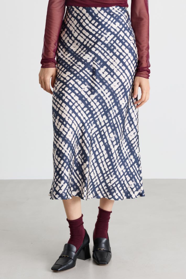 Twill midi skirt - BLUE - Intrend - 2