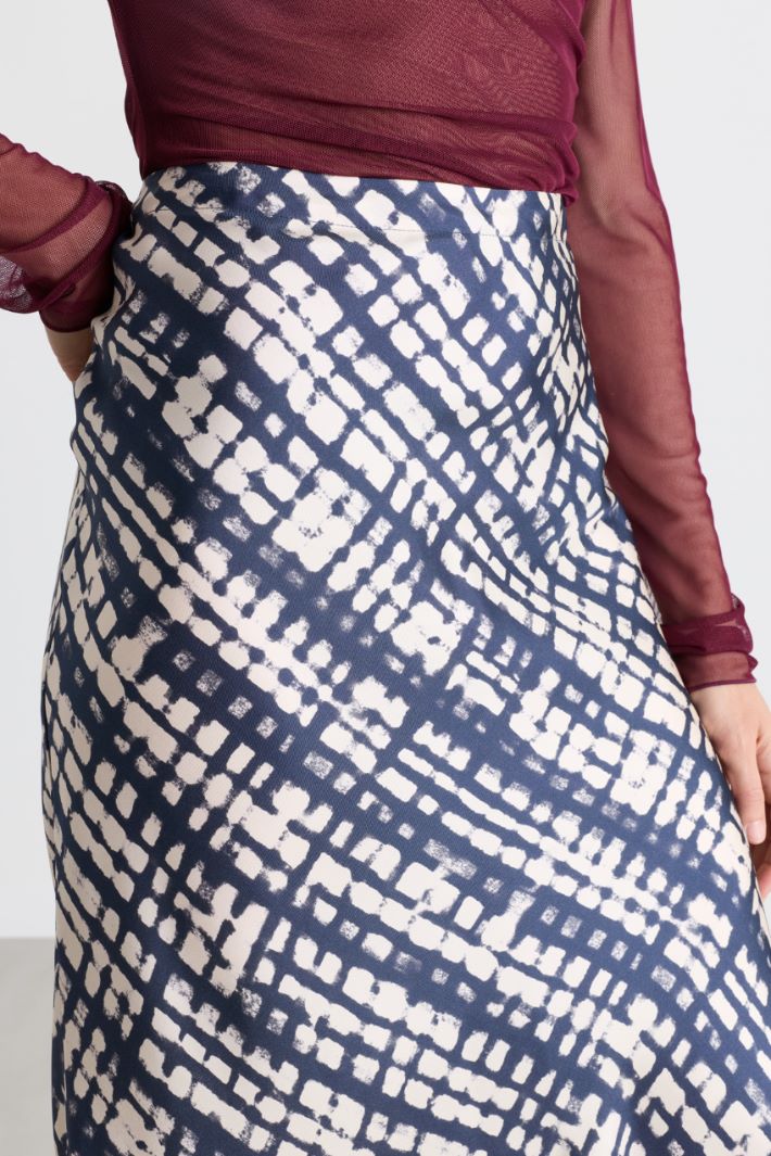 Twill midi skirt - BLUE - Intrend - 3