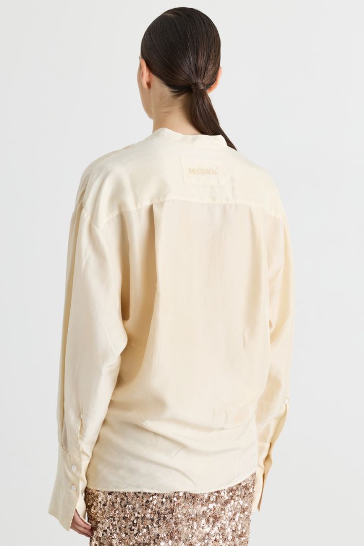 Blusa con drappeggio - BEIGE - Intrend - 4