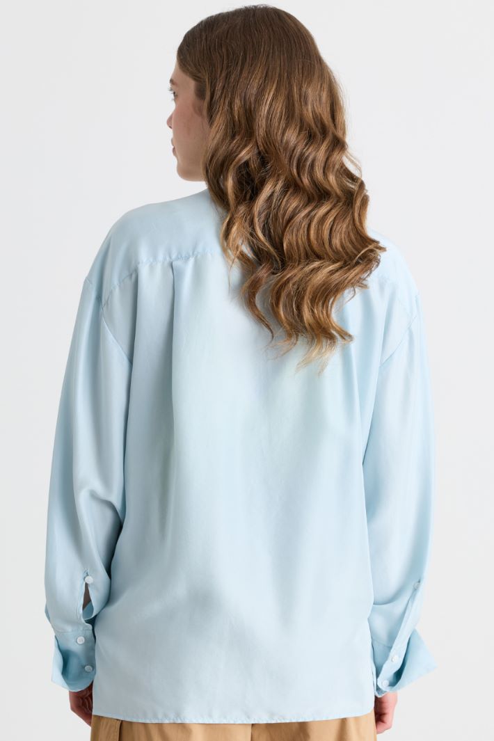 Blusa con drappeggio - AZZURRO - Intrend - 4