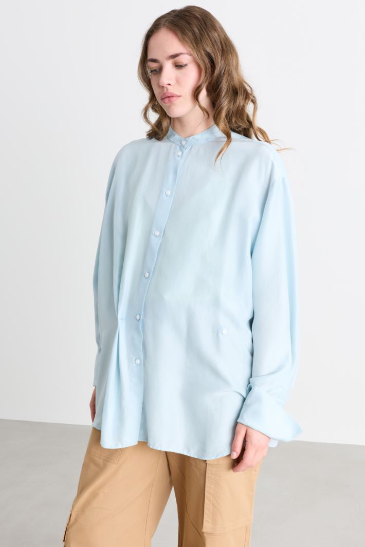 Blusa con drappeggio - AZZURRO - Intrend - 2