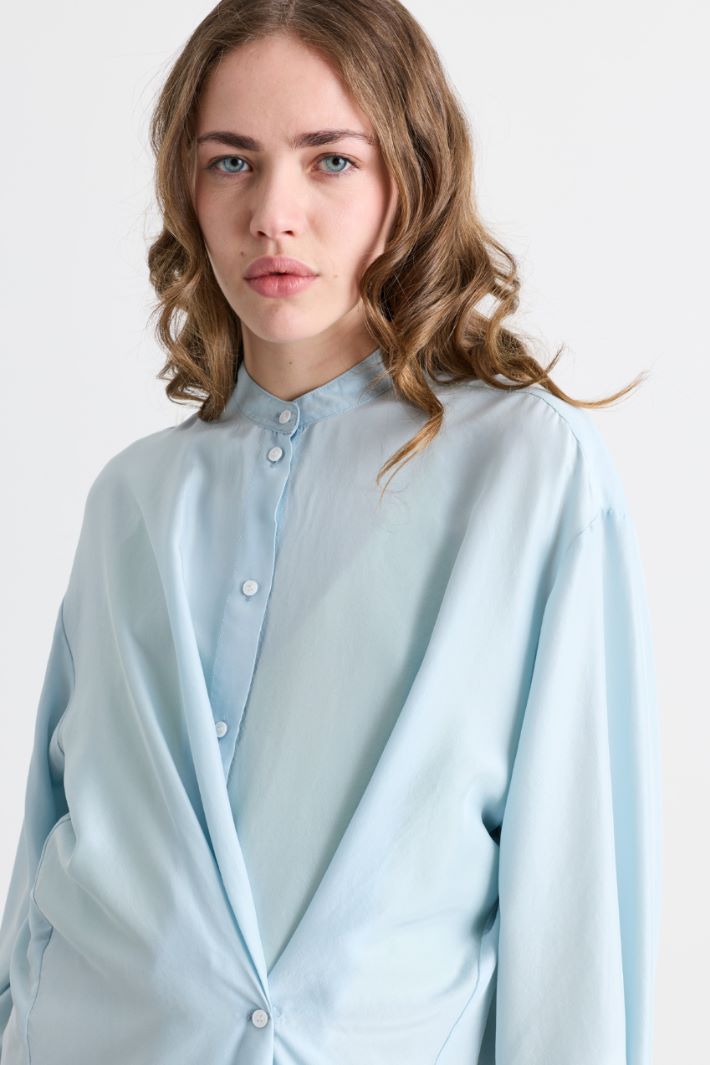 Blusa con drappeggio - AZZURRO - Intrend - 3