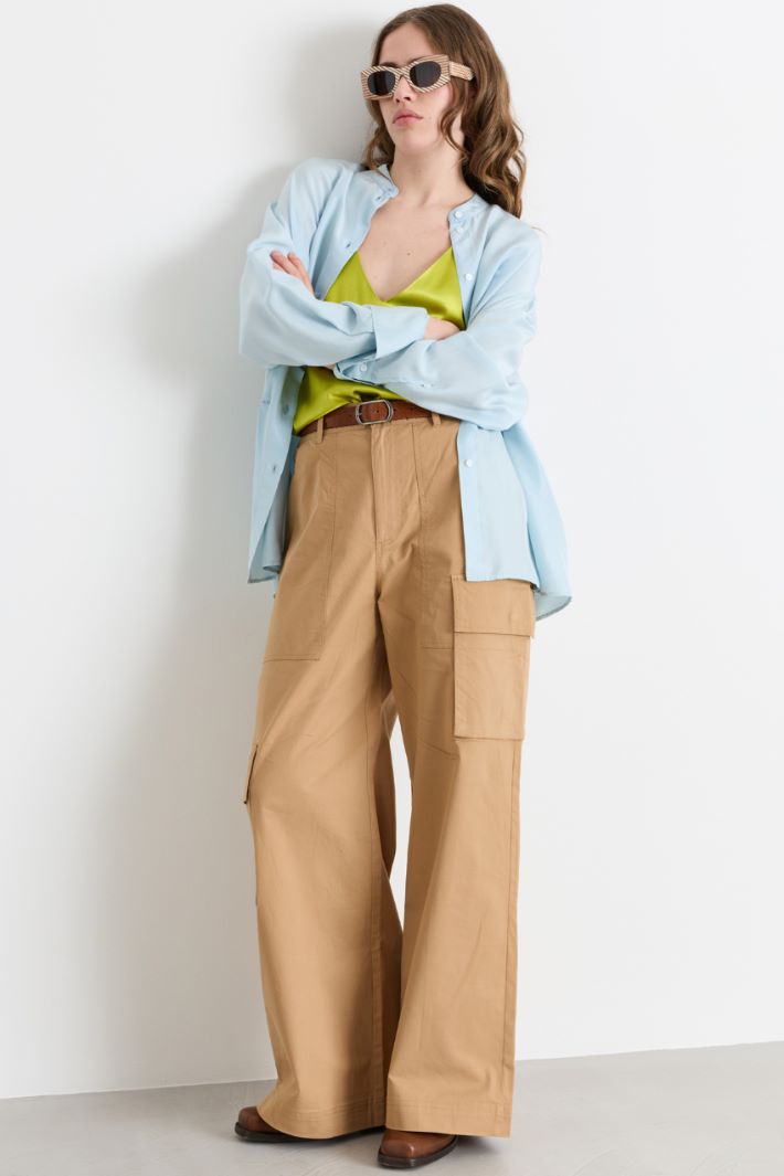 Blusa con drappeggio - AZZURRO - Intrend