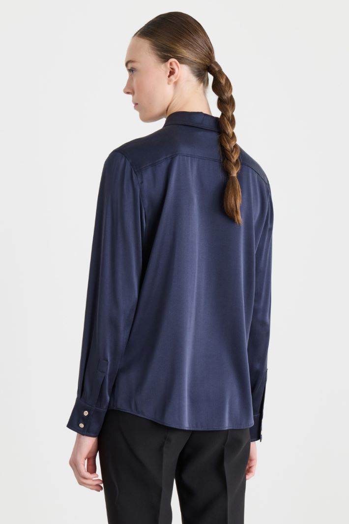 Blusa in raso - BLU - Intrend - 4