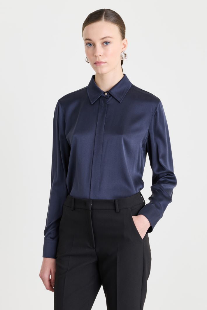 Blusa in raso - BLU - Intrend - 2