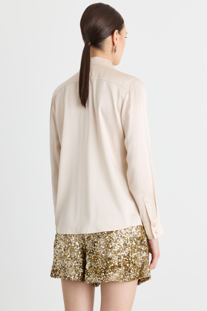 Blusa in raso - BEIGE - Intrend - 4