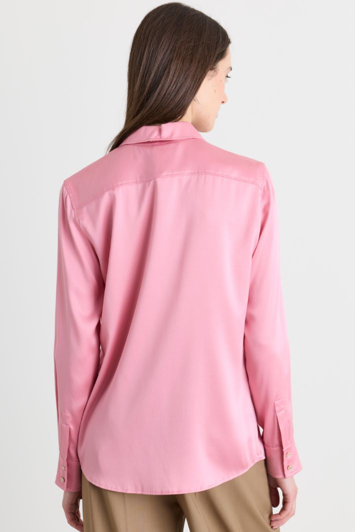 Blusa in raso - ROSA - Intrend - 4