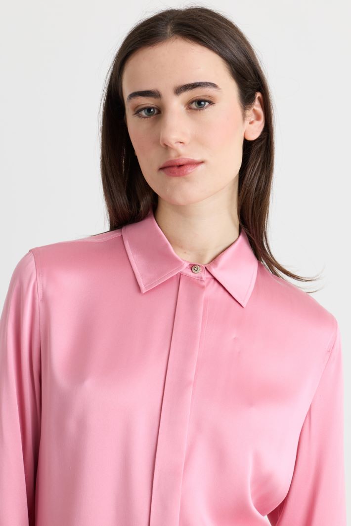 Blusa in raso - ROSA - Intrend - 3