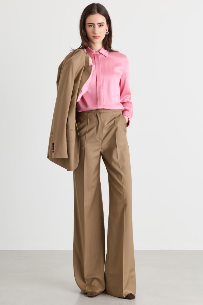 Blusa in raso - ROSA - Intrend