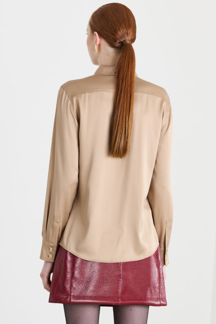 Blusa in raso - CAMMELLO - Intrend - 4