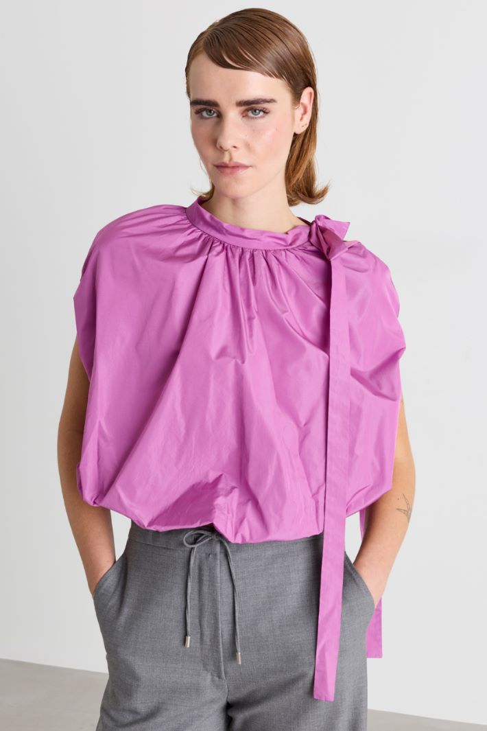 Blusa cocoon in taffetà - FUXIA - Intrend - 2