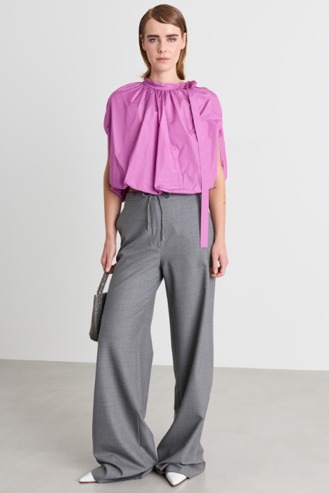 Cocoon-Bluse aus Taft - Intrend