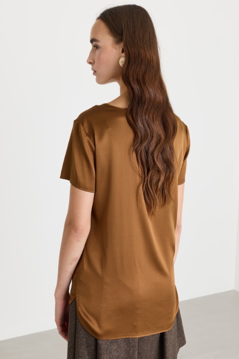 Top in raso di seta stretch