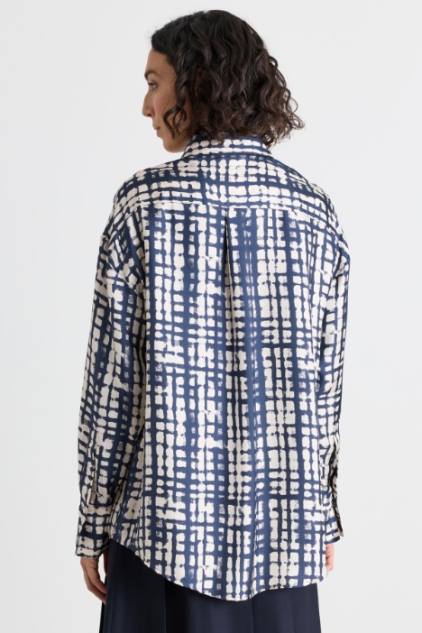 Blusa oversize in twill stampato