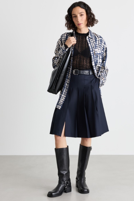 Blusa oversize in twill stampato - Intrend