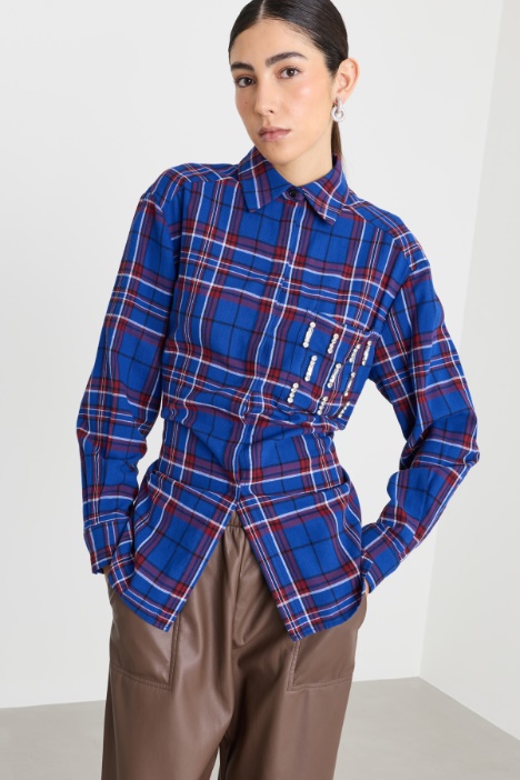 Camicia in flanella con strass - Intrend