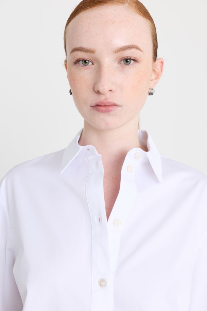 Camicia over in raso - BIANCO - Intrend - 3