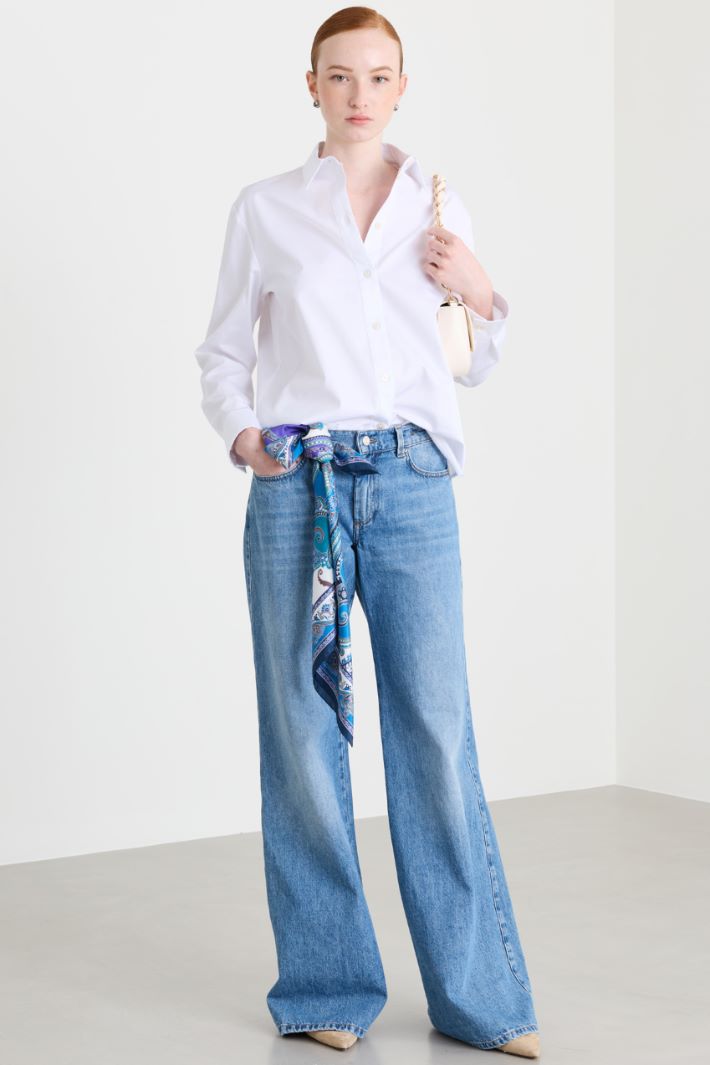 Camicia over in raso - BIANCO - Intrend