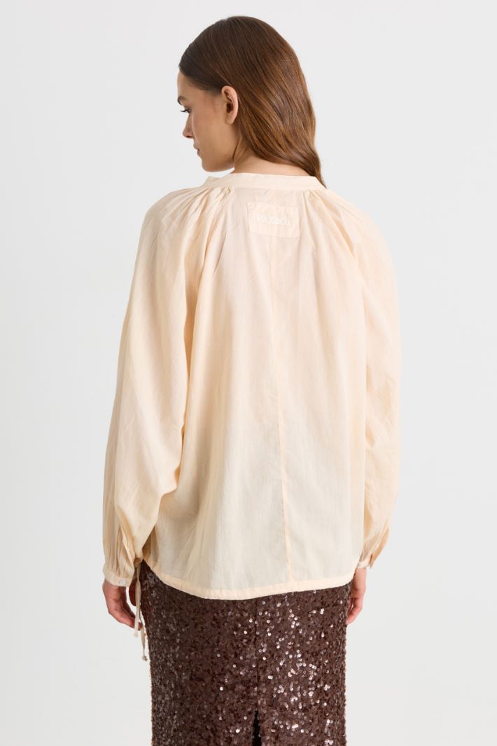 Blusa con fondo tondo a coulisse - BEIGE - Intrend - 4