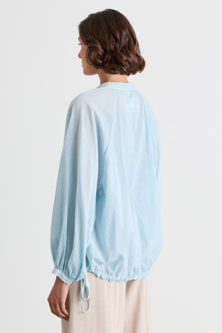 Blusa con fondo tondo a coulisse - AZZURRO - Intrend - 4