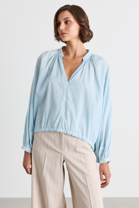 Blusa con fondo tondo a coulisse - Intrend
