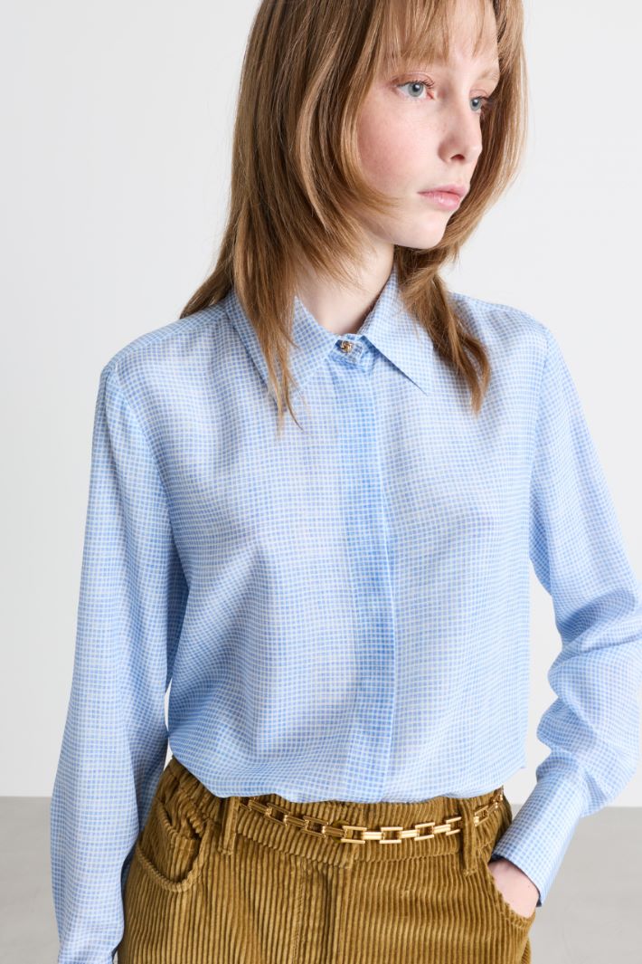 Camicia in crepe de chine - AZZURRO - Intrend - 3