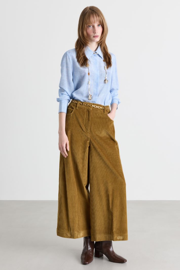 Camicia in crepe de chine - AZZURRO - Intrend