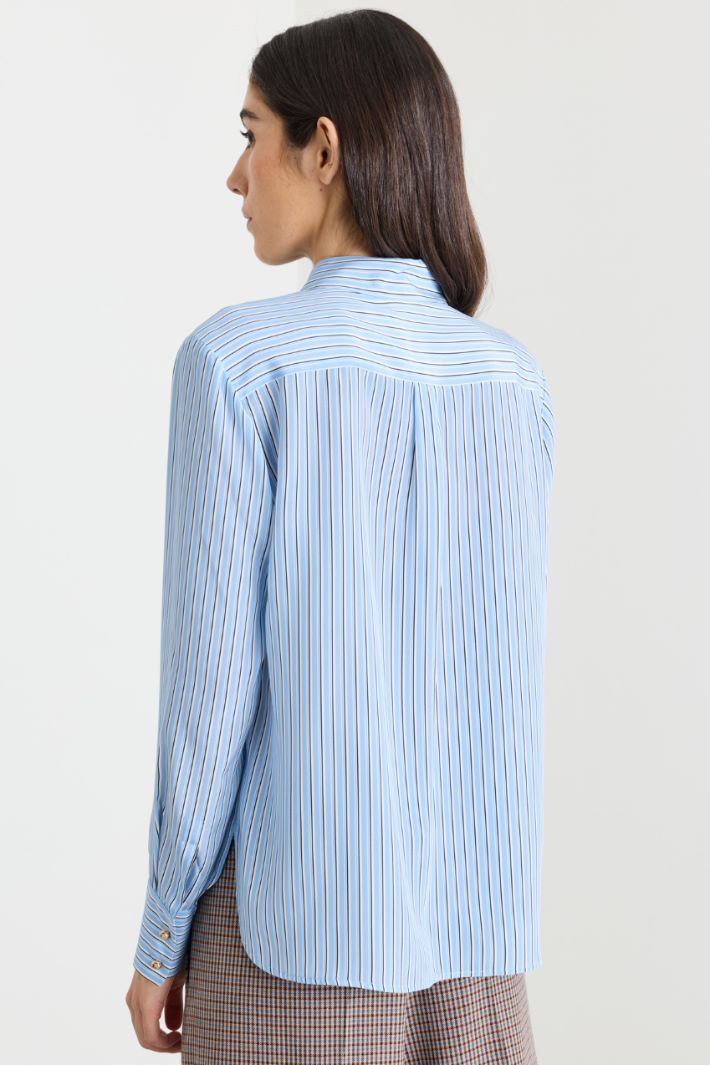 Camicia in crepe de chine - AZZURRO - Intrend - 4