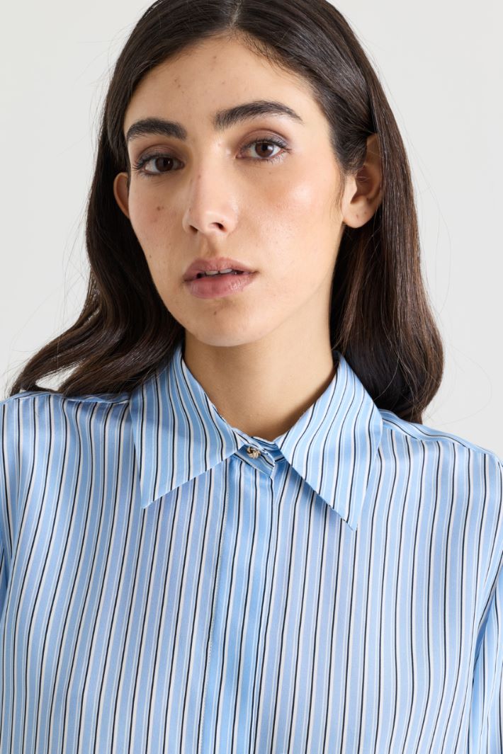 Camicia in crepe de chine - AZZURRO - Intrend - 3