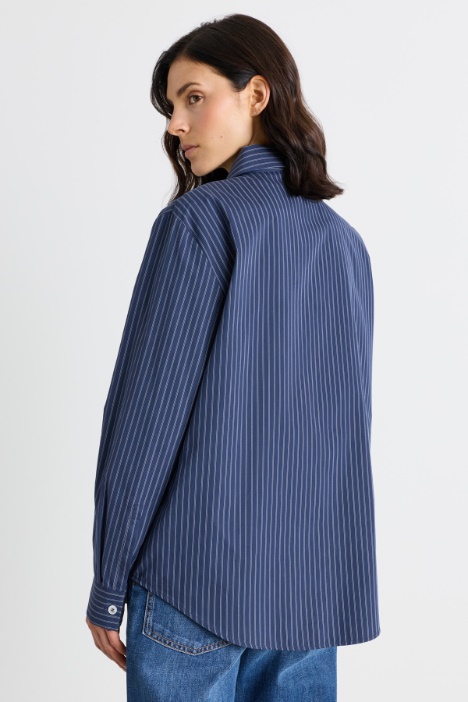 Camicia in popeline rigato