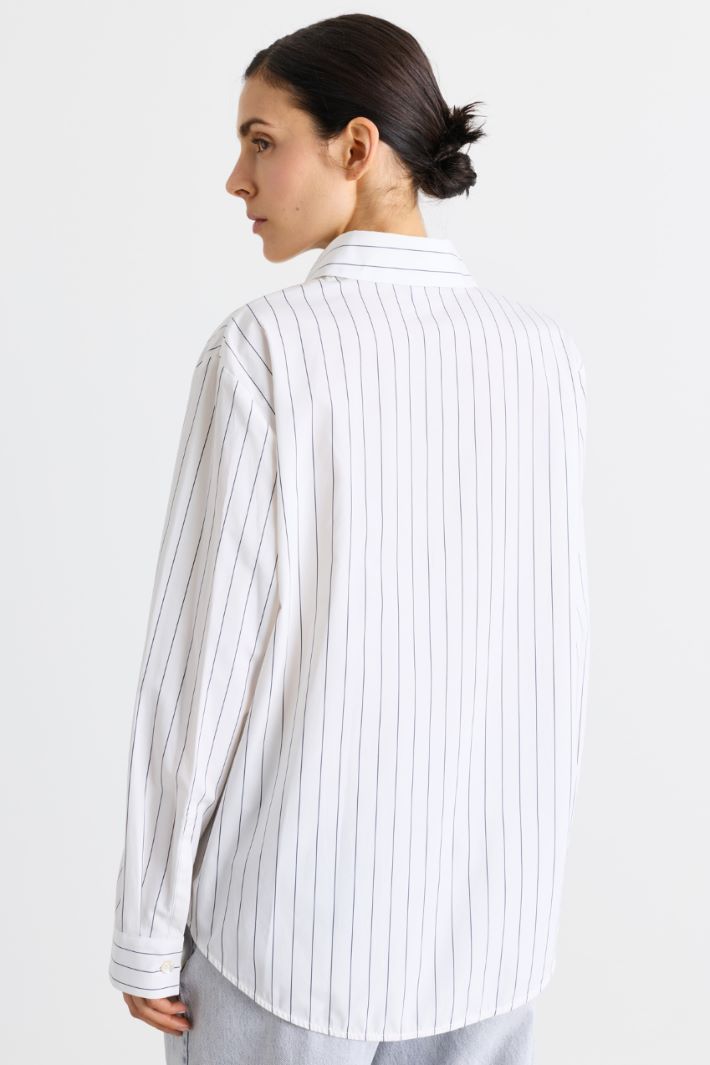 Camicia in popeline rigato - BIANCO GRIGIO - Intrend - 4