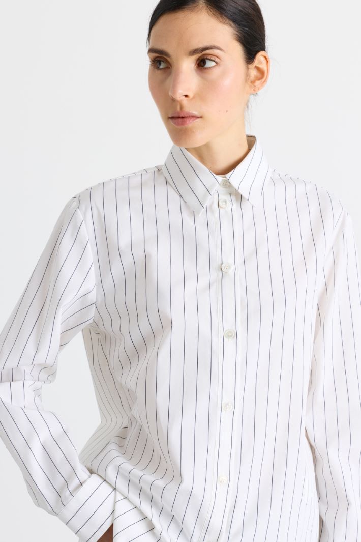 Camicia in popeline rigato - BIANCO GRIGIO - Intrend - 3