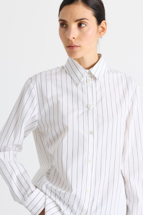 Camicia in popeline rigato