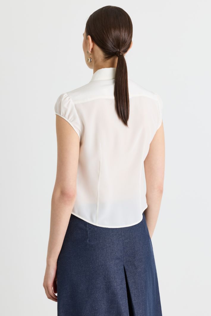 Blusa con ruches - BIANCO - Intrend - 4