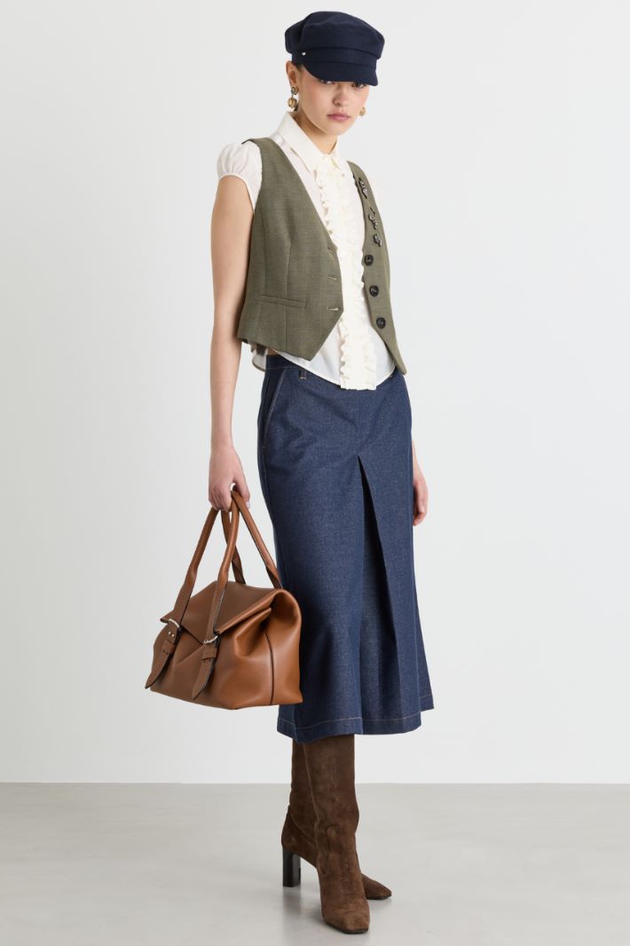Blusa con ruches - BIANCO - Intrend